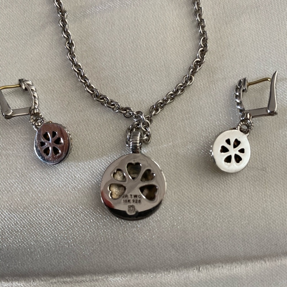 Judith Ripka Diamond Pave Necklace and Earrings - Picture 2 of 5